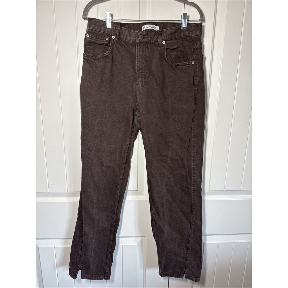 Zara Men's Brown Baggy Skater Denim Jeans Distressed Faded 32x32